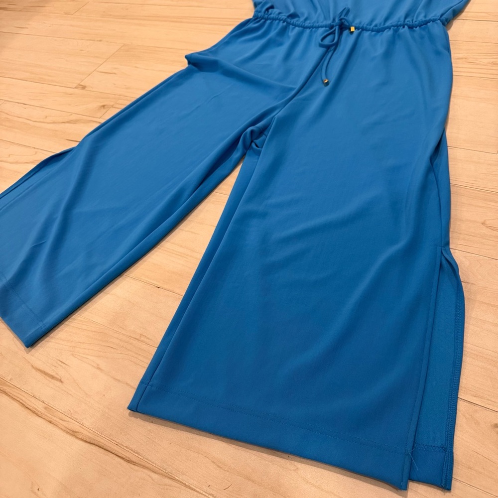 Boston Proper Vibrant Blue Capri Short Sleeve Jumpsuit Size XL NWT - Picture 11 of 12